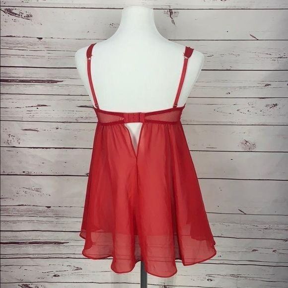 Seductive Wear Red Sheer Medium Babydoll‎ Lingerie night gown - Picture 3 of 10